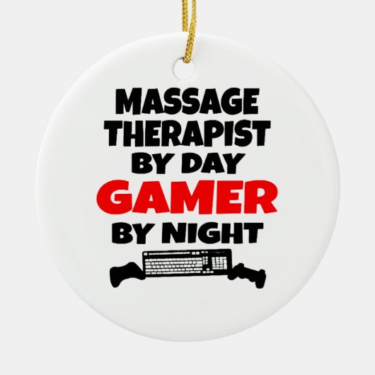 Massagetherapeut Gamer Keramisch Ornament (Voorkant)