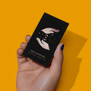 Massagetherapeut Genezende handen Roze goud glitte Visitekaartje