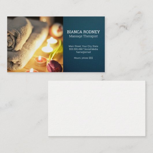 Massagetherapeut | Gezondheid en welzijn | SPA Visitekaartje (Voorkant / Achterkant)