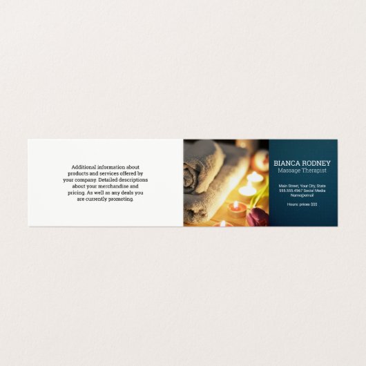 Massagetherapeut | Gezondheid en Welzijn | Spa Visitekaartje (Buitenkant ongevouwen)