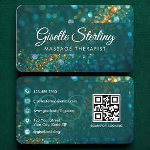 Massagetherapeut Groen Goud QR-code Visitekaartje