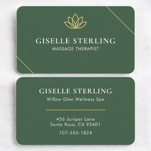 Massagetherapeut Groen Lotus Professioneel Visitekaartje