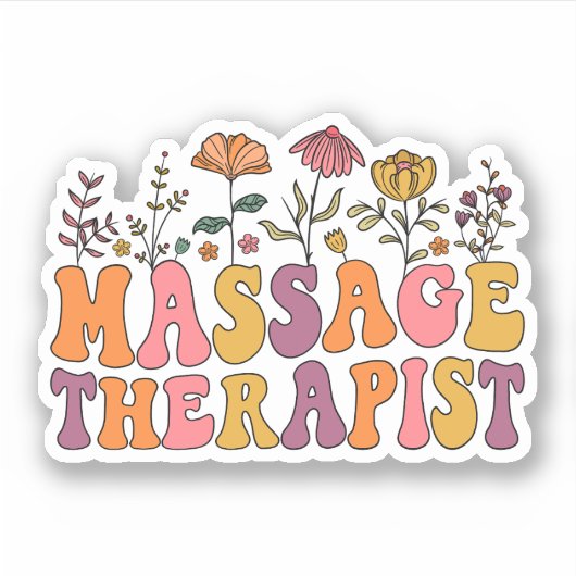 Massagetherapeut Groovy Massagetherapie Masseuse Sticker (Voorkant)
