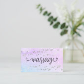 ** Massagetherapeut Harten Glitter Pastel Visitekaartje (Staand voorkant)