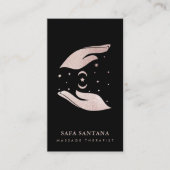 Massagetherapeut Healing Hands Roos Gold Glitter Visitekaartje (Voorkant)