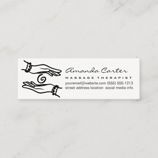 massagetherapeut | Helende handen Mini Visitekaartje (Voorkant)