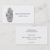 Massagetherapeut Henna Dragonfly Tattoo Hand 7 Visitekaartje (Voorkant / Achterkant)