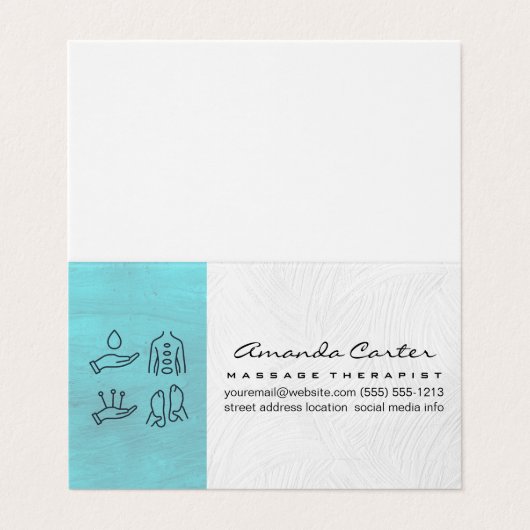 massagetherapeut | Holistische acupunctuur Visitekaartje (Buitenkant ongevouwen)