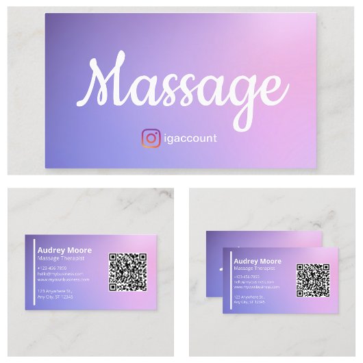 Massagetherapeut Holistische Wellness QR-code Visitekaartje