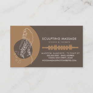 Massagetherapeut Hout Therapie Boetseren Lichaam Visitekaartje