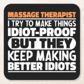Massagetherapeut Ik probeer dingen grappig te make Kartonnen Onderzetters (Voorkant)