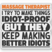 Massagetherapeut Ik probeer dingen grappig te make Sticker (Voorkant)