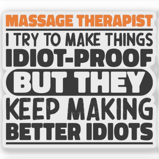 Massagetherapeut Ik probeer dingen grappig te make Sticker (Voorkant)