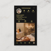 Massagetherapeut Instagram Fotogrid QR-code Visitekaartje (Voorkant)