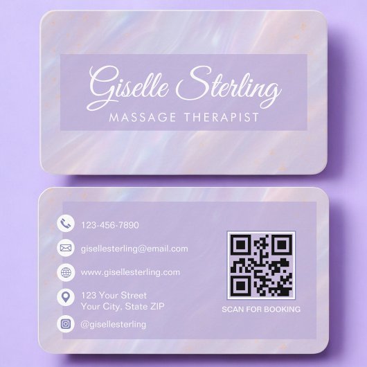 Massagetherapeut Iridescente QR-code Professioneel Visitekaartje