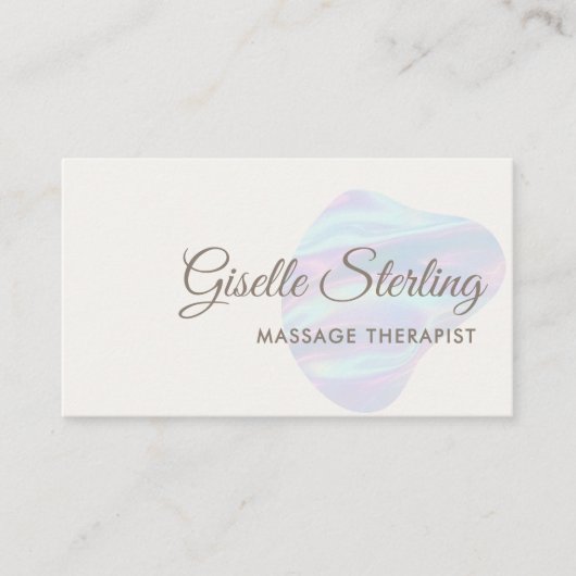 Massagetherapeut iriserende parel opaal Abstract Visitekaartje (Voorkant)