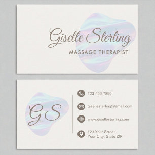 Massagetherapeut iriserende parel opaal Abstract Visitekaartje