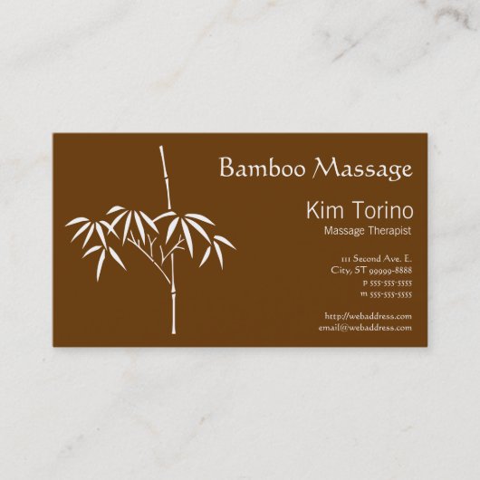 Massagetherapeut Japans Bamboe Visitekaartje (Voorkant)