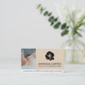 massagetherapeut | leer | Bloemenpictogram Visitekaartje (Staand voorkant)