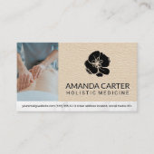 massagetherapeut | leer | Bloemenpictogram Visitekaartje (Voorkant)