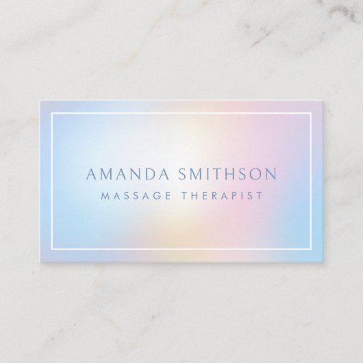 Massagetherapeut lichte zachte gradiënt QR-code Visitekaartje (Voorkant)