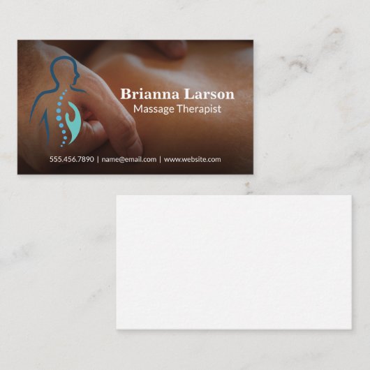 Massagetherapeut Logo | Schouderwrijving Visitekaartje (Voorkant / Achterkant)