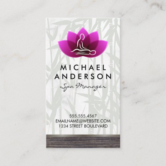 Massagetherapeut | Lotus Flower Spa Visitekaartje (Voorkant)