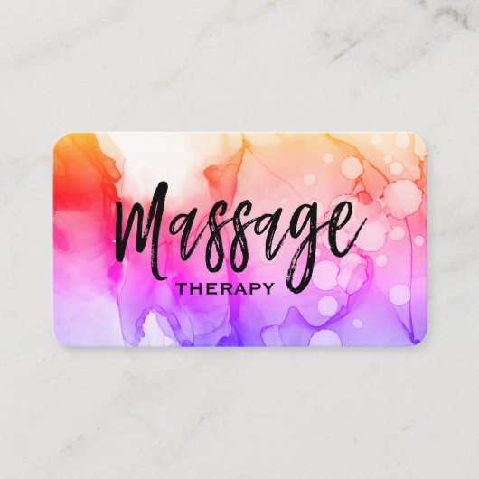 *~* Massagetherapeut Massage Therapie Waterverf Visitekaartje (Voorkant)