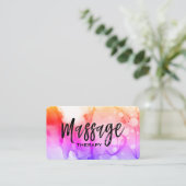 *~* Massagetherapeut Massage Therapie Waterverf Visitekaartje (Staand voorkant)