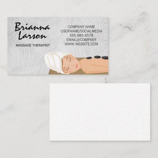massagetherapeut | Massageillustratie Visitekaartje (Voorkant / Achterkant)