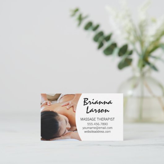 massagetherapeut | Massagesessie Visitekaartje (Staand voorkant)