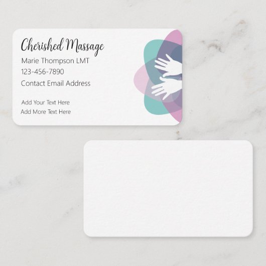 Massagetherapeut met licentie van Classy Trendy Visitekaartje (Voorkant / Achterkant)