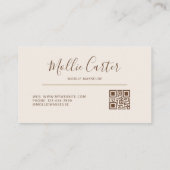 Massagetherapeut Mobiele Masseuse Rustig Bruin Visitekaartje (Achterkant)