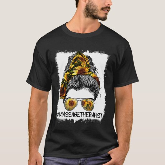 Massagetherapeut Moeder Rommelige Knot Haar Schatt T-shirt (Voorkant)