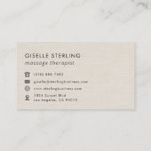 Massagetherapeut Monogram Metallic Roze Goud Visitekaartje (Achterkant)