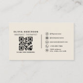 Massagetherapeut Neutraal Beige Foto QR-code Visitekaartje (Achterkant)