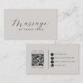 Massagetherapeut Neutrale QR-code Visitekaartje (Voorkant / Achterkant)