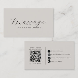 Massagetherapeut Neutrale QR-code Visitekaartje