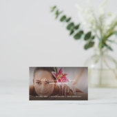 massagetherapeut | ontspannende spa visitekaartje (Staand voorkant)