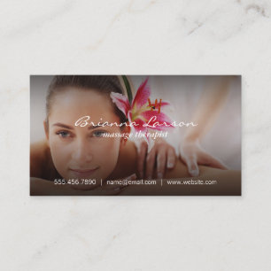 massagetherapeut ontspannende spa visitekaartje