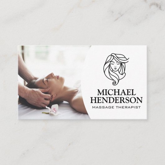 massagetherapeut | ontspannende spa visitekaartje (Voorkant)