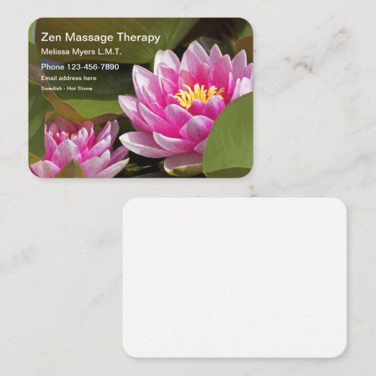 Massagetherapeut op groot formaat visitekaartje (Voorkant / Achterkant)