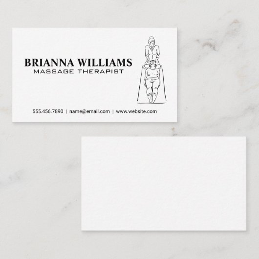 Massagetherapeut op tafel visitekaartje (Voorkant / Achterkant)