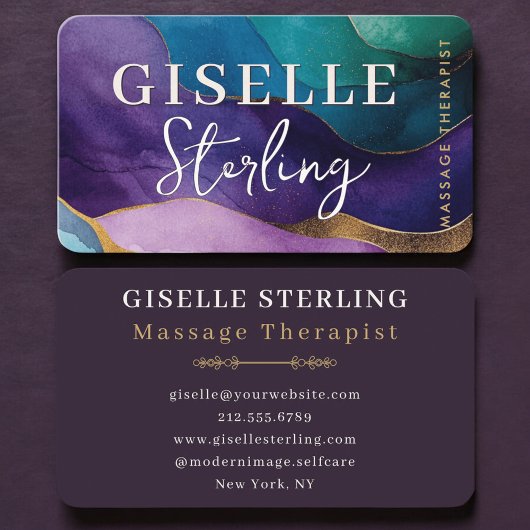 Massagetherapeut Paars Visitekaartje