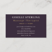 Massagetherapeut Paarse gouden moderne Waterverf Visitekaartje (Achterkant)