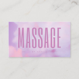 Massagetherapeut Paarse Roze Aquarel Visitekaartje