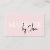 Massagetherapeut QR Code Blush Pink Visitekaartje (Voorkant)