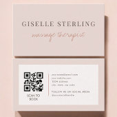 Massagetherapeut QR-code Blush Roze Visitekaartje