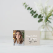 Massagetherapeut QR-code foto Visitekaartje (Staand voorkant)