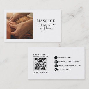 Massagetherapeut QR-code Foto Visitekaartje